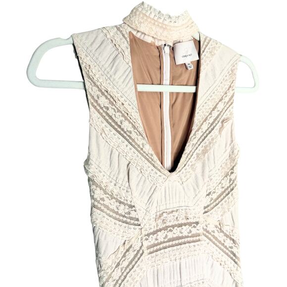 Cinq a Sept Kora Lace Choker Midi Dress Size 00 Sheath Cocktail Wedding Formal - Picture 3 of 13